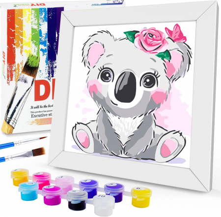 PICTURA - Set pictura Koala cu rama lemn 20x20 cm