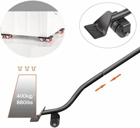 Set ridicat si transport mobila in casa cu 4 role cu franare si parghie ridicat, sarcina max 400 kg [4]