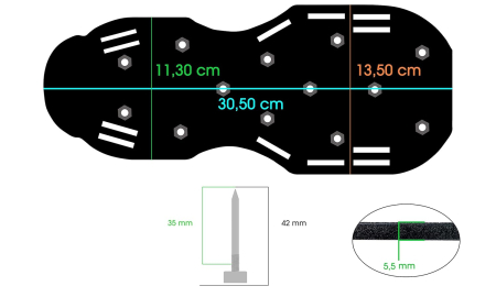 Set rola de aerare cu spini 56x17x19cm si talpi cu cuie pentru pardoseli epoxilice de nivelare [3]