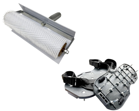 Seturi scule - Set rola de aerare cu spini 56x17x19cm si talpi cu cuie pentru pardoseli epoxilice de nivelare