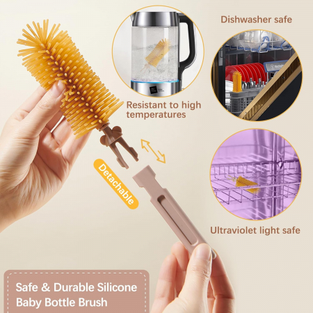 Set spalare biberoane nou nascuti fara BPA 7 in 1 - Galben [4]