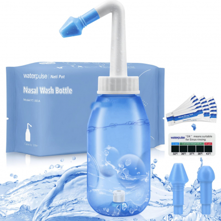 Dispozitive si accesorii medicale uz casnic OEM - Set spalare nazala 300ml+30 pliculete sare pentru adulti si copii