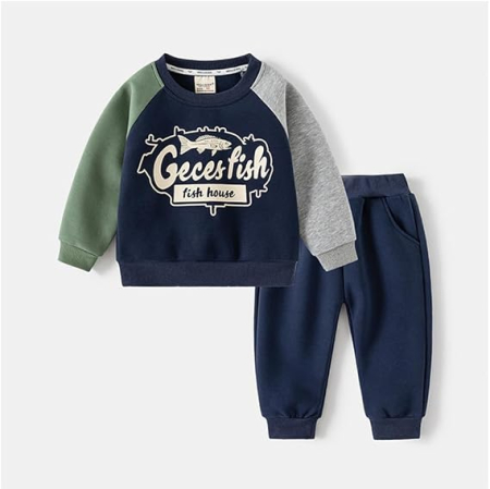 Set trening Băieți 2 Piese, Bluză și Pantaloni, Imprimeu peste, 7 ani [1]