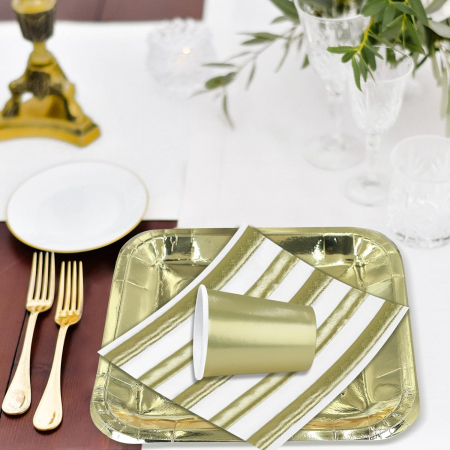 Set vesela unica folosinta petreceri 72 buc-farfurii, servetele, pahare [5]
