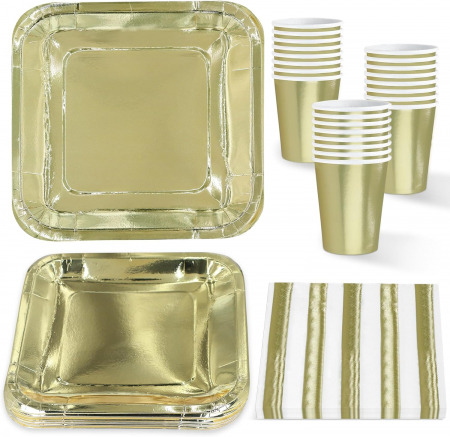 vesela unica folosinta - Set vesela unica folosinta petreceri 72 buc-farfurii, servetele, pahare