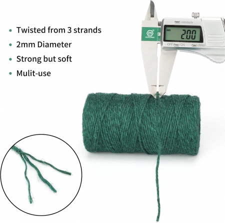 Sfoara din iuta verde impletita, 2mm grosime, 100m [1]