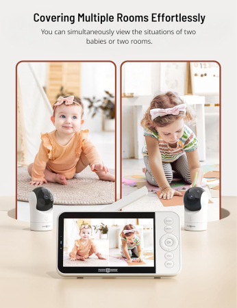 Sistem monitorizarecopii si varstnici cu 2 camere 2K, ecran 5", App control, HD night vision, autonomie acumulatori 5-7 zile [7]