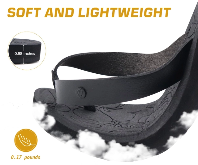 Slapi de vara usori cu talpa inalta, cu separator deget, negri 41.5 [2]