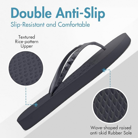 Slapi de vara usori, cu separator deget, negri, marimea 37/38 [3]