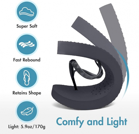 Slapi de vara usori, cu separator deget, negri, marimea 37/38 [5]