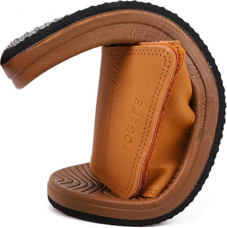 Slapi eleganti cu fixare velcro, talpa din spuma EVA cu elasticitate ridicată, impermeabili, anti-alunecare, Maro 42 [5]