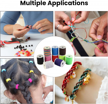 Snur elastic de 1 mm, multicolor, pentru bratari, 100M [6]