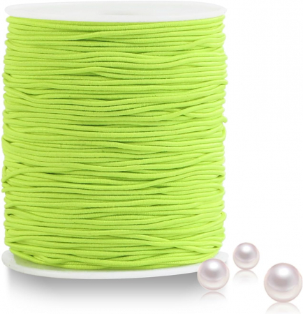 materiale textile - Snur elastic de 1 mm, galben, pentru bratari, 100M