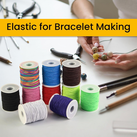 Snur elastic de 1 mm, galben, pentru bratari, 100M [3]