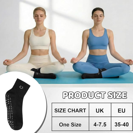 Set 6 Perechi Șosete Antiderapante Damă, pentru Yoga, Pilates, Dans și Fitness, 35-40 [4]