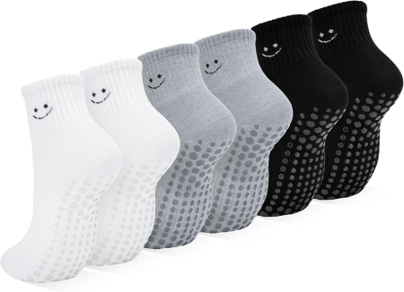 sosete - Set 6 Perechi Șosete Antiderapante Damă, pentru Yoga, Pilates, Dans și Fitness, 35-40