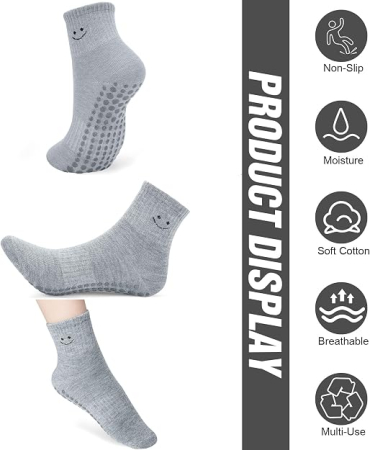 Set 6 Perechi Șosete Antiderapante Damă, pentru Yoga, Pilates, Dans și Fitness, 35-40 [2]