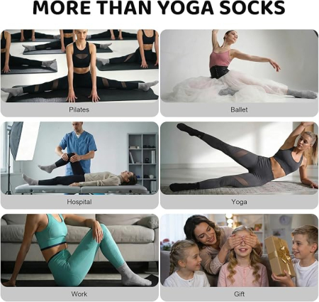 Set 6 Perechi Șosete Antiderapante Damă, pentru Yoga, Pilates, Dans și Fitness, 35-40 [6]