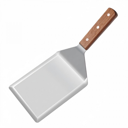 CAMPING - Spatula din otel inoxidabil pentru gratar latime 12.7 cm, maner lemn