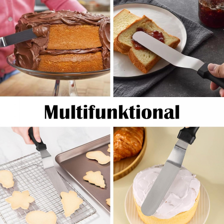 Spatule flexibile din otel inoxidabil pentru decoratiuni prajituri, set 4 bucati [6]