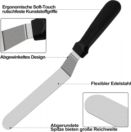 Spatule flexibile din otel inoxidabil pentru decoratiuni prajituri, set 4 bucati [2]