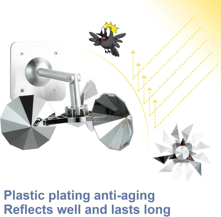 Sperietoare de pasari din aliminiu cu rotatie reflexiva de 360° pentru balcon, gradina, curte [3]