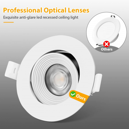 Spot LED exclusiv, încastrat, pivotant, spot LED ultraplat, 230V, lumini încasabile alb cald de 6W, set de 5 [1]