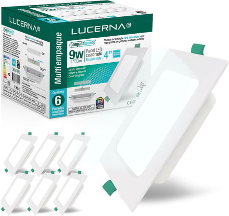 LAMPI PLAFON - Spoturi LED încastrate, 230 V, 6500 K, 9W, 14.5x14.5 cm, set 6 bucati