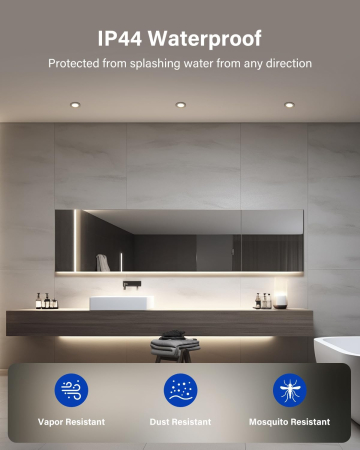 Spoturi LED încastrate 12 buc. 4W 370LM dimabile 230V ultra‑plate IP44 decupaj 65–85 mm – Alb neutru 4000K [2]