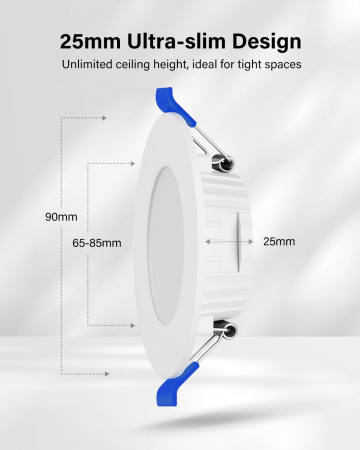 Spoturi LED încastrate 12 buc. 4W 370LM dimabile 230V ultra‑plate IP44 decupaj 65–85 mm – Alb neutru 4000K [4]