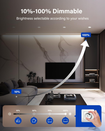 Spoturi LED încastrate 12 buc. 4W 370LM dimabile 230V ultra‑plate IP44 decupaj 65–85 mm – Alb neutru 4000K [1]