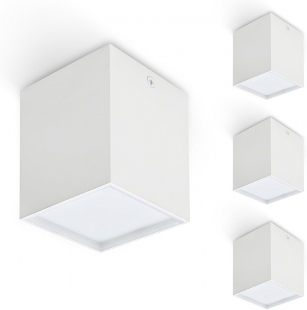 LAMPI PERETE - Spoturi LED de suprafata Ø100x77mm alb - 3000K alb cald/4000K alb neutru/alb rece 6500K- set 4 bucati