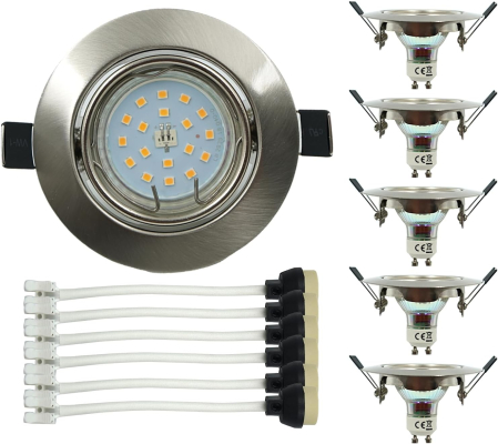 Spoturi - Spoturi LED E27 GU10 încastrate, 230 V, 5 W, 550 Lumen, 3000 K, set 6 bucati