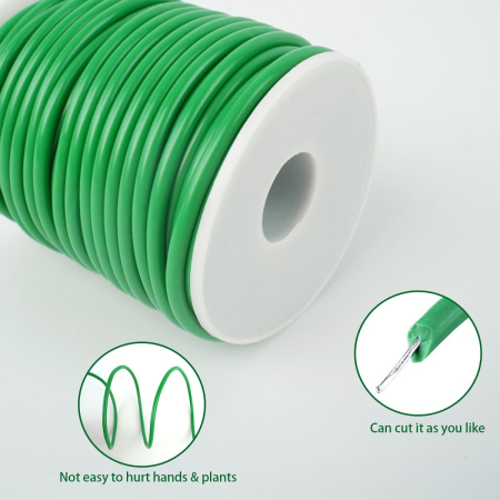 Sarma groasa pentru gradina, meleabila, invelita in silicon moale verde, rola 20 M [2]
