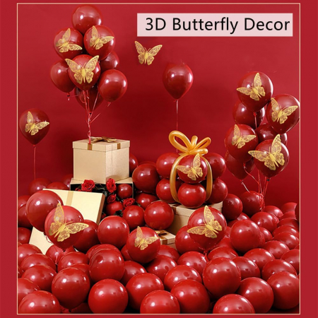 Decoratiuni de perete diferite marimi, fluturi mov auriu, set 72 bucati [4]