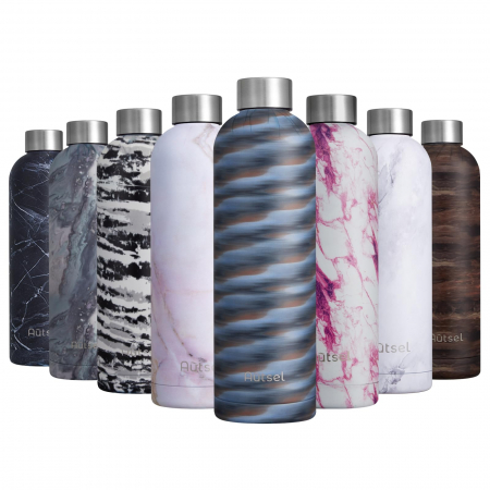 FITNESS - Sticlă de băut din oțel inoxidabil,750 ml, cu izolare metalică, fără BPA
