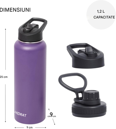 Sticla sport din otel inoxidabil, termoizolanta, cu 2 capace, 1 L [2]