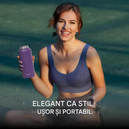 Sticla sport din otel inoxidabil, termoizolanta, cu 2 capace, 1 L [1]