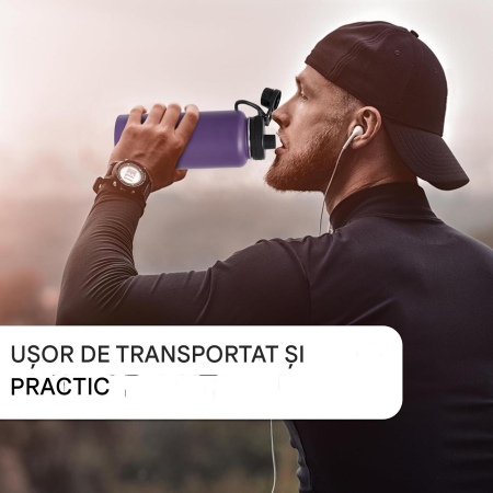 Sticla sport din otel inoxidabil, termoizolanta, cu 2 capace, 1 L [3]
