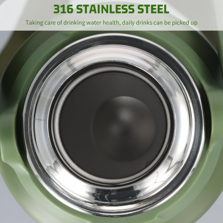 Termos din oțel inoxidabil 1,2 l, etanș, pentru băuturi calde, cu mâner transport, fără BPA (alb) [3]