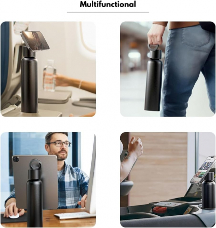 Sticla de apa termica bej cu suport magnetic pentru telefon, 950 ml [7]