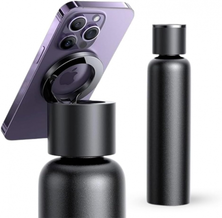 Sticla de apa termica bej cu suport magnetic pentru telefon, 950 ml [2]