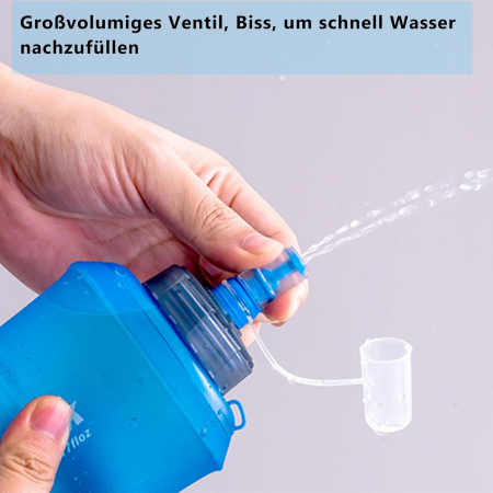 Sticle pliabile reutilizabile din silicon pentru lichide, cu supapa,  500 ml set 2 bucati [4]