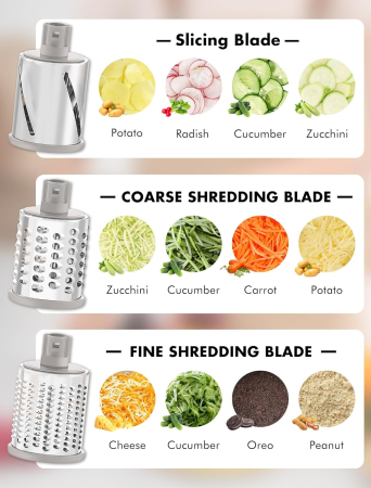 Razatoare cu manivela si 5 tamburi pentru legume [2]