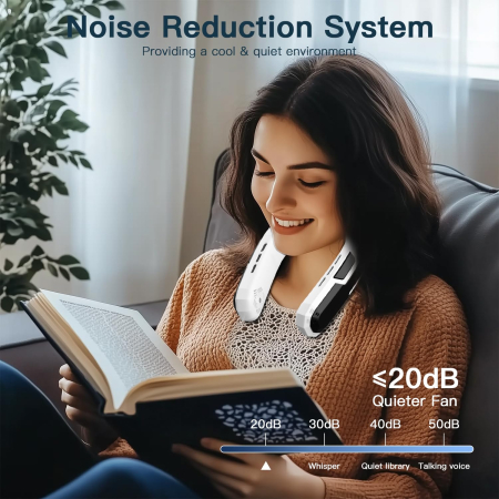 Ventilator de gât portabil, baterie reîncărcabilă de 6000 mAh, pliabil cu 3 viteze [5]