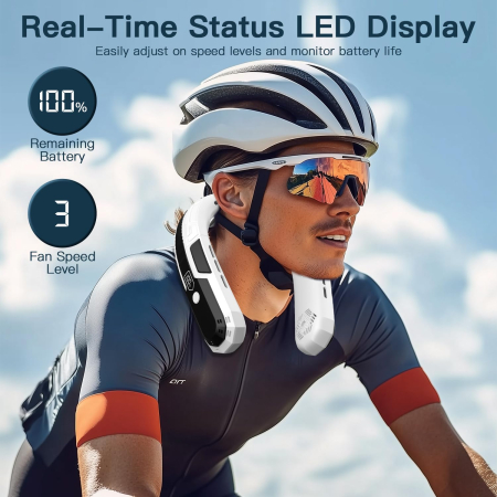 Ventilator de gât portabil, baterie reîncărcabilă de 6000 mAh, pliabil cu 3 viteze [4]