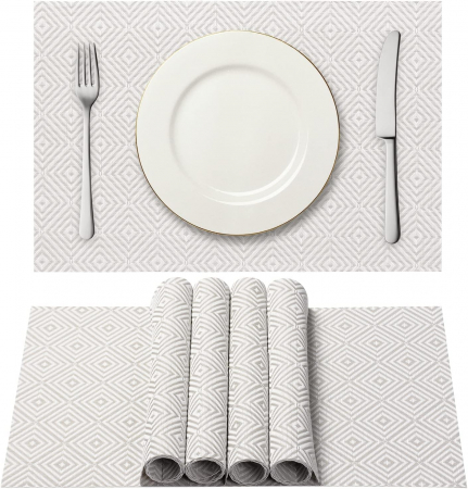 ACCESORII MASA - Suport de farfurii pentru servirea mesei 45x30 cm, albstru, set 6 bucati, albe