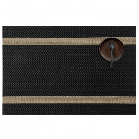 Suport de farfurii pentru servirea mesei 45x30 cm, albstru, set 6 bucati, negre cu auriu [1]