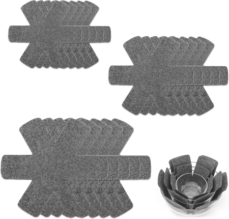 ACCESORII MASA - Suporti de cartite din fertru gri, set 15 bucati
