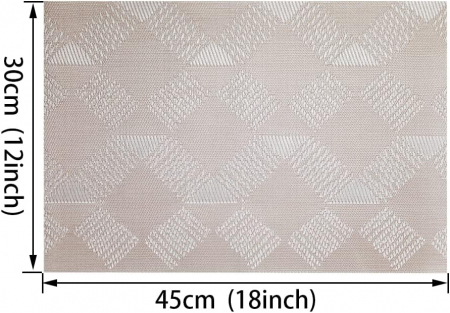Suport de farfurii pentru servirea mesei 45x30 cm, set 8 bucati, crem cu model [1]